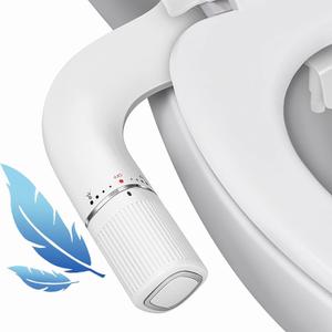 BIGCOW Ultra-Slim Bidet Attachment for Toilet - Dual Nozzle (Frontal & Rear Wash) with Adjustable Cold Water Pressure and Stainless Steel Inlet - Hygienic Solution for Fresh Cleanliness (Silver)