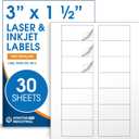 3" X 1.5" Matte White Printable Address Labels (30 Sheets, 420 Stickers) Mailing Labels and Product Packaging Stickers for Laser & Inkjet Printers - Spartan Industrial Template R010