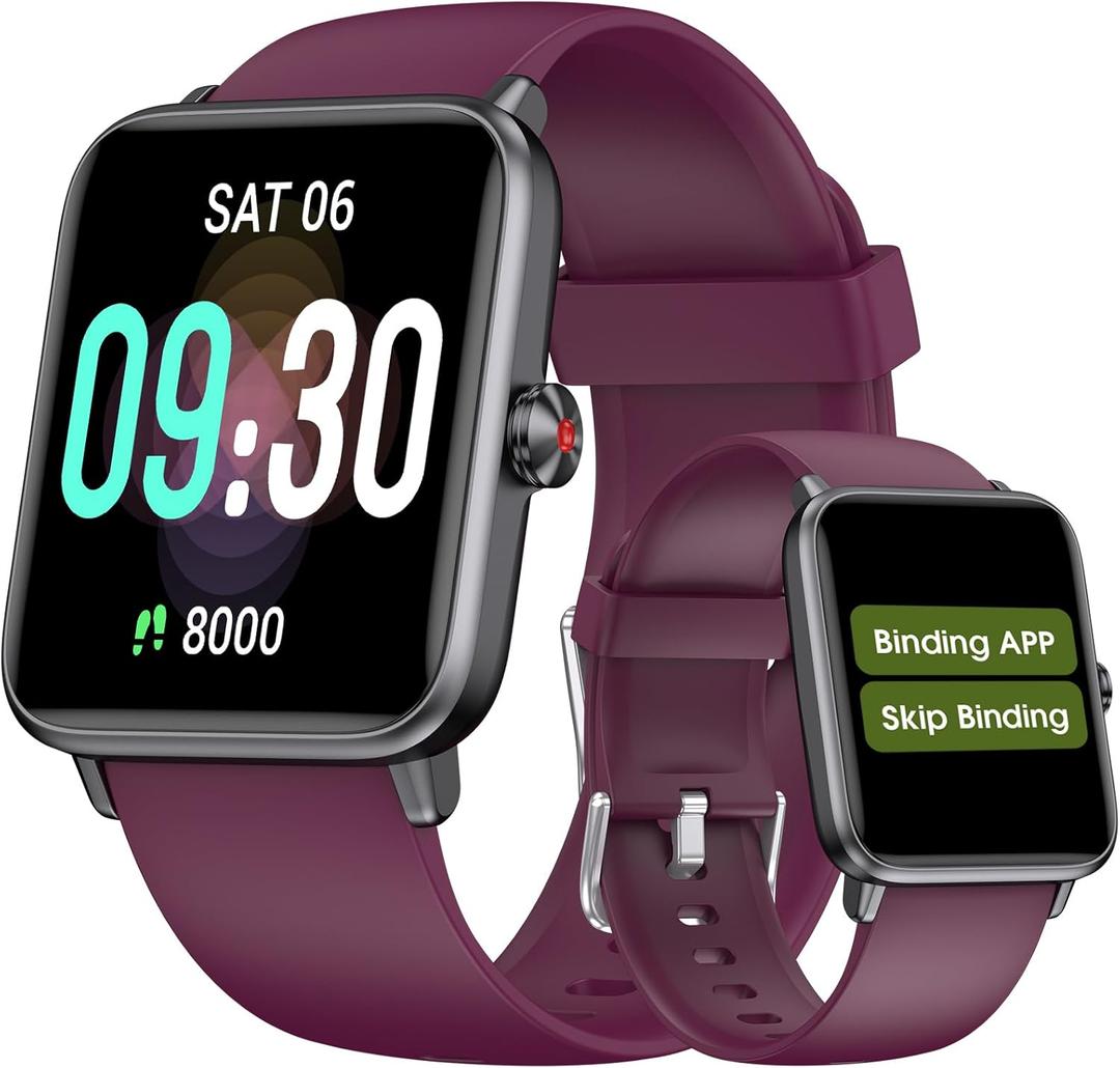 Pedometer Watch Senior Friendly No App/Phone Required, Waterproof Fitness Tracker Watch with Step Counter Calories/Sleep Tracker for Walking Running for Men Women (Purple)