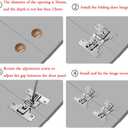 2pcs Inner Opening Folding Door Hinge 180 Degree Flat Hinge Wardrobe Folding Door Sliding Door Double Cup Folding Hinge Concealed Folding Door Sliding