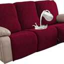 100% Waterproof Recliner Sofa Slipcovers, 3 Pieces Stretch Reclining Couch Covers for 3 Cushion Couch Sofa Pet Friendly Washable Furniture Covers for Dogs, Pets, Kids (Wine, 3 Seater)