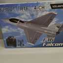 volantexrc 4CH RC Plane 2.4GHz Jet F-16 Fighting Falcon RC Airplane Fighter Ready to Fly with Xpilot Stabilizer System, One Key Aerobatic Perfect for Adults Gray