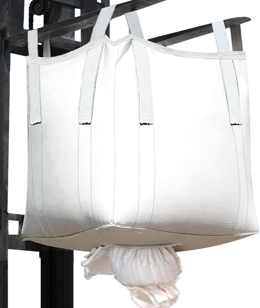 10Pack Aolikebao FIBC Bulk Bag,1.5 Ton Bag, 39.4"L x 39.4"W x 39.4"H,3300lbs SWL Safty Factor 3:1,Woven Polypropylene Bags,Duffle Top Spout Bottom (10), X-Large