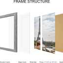 Hongkee 11x15 Picture Frame Set of 4, Made of Real Glass and Grey Frame - Display Picture 10x14 with Mat or 11x15 Without Mat, 11 by 15 Photo for Wall Mounting