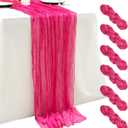 6Pack Hot Pink Cheesecloth Table Runner,17 x 108 inch Sheer Cheese Cloth Fabric Table Runner Boho Hot Pink Table Runners Bulk for Wedding,Birthday,Party,Holiday,Home Decor