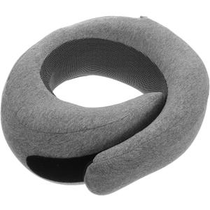 Didiseaon Memory Foam U-Shaped Travel Pillow Round Design Adjustable Closure Comfortable Neck Support for Airplane Car and Office Use Gray Color