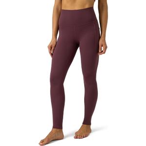Colorfulkoala Women's Dreamlux High Waisted Workout Leggings 25" / 28" Inseam Yoga Pants with Pockets (Plum Red)
