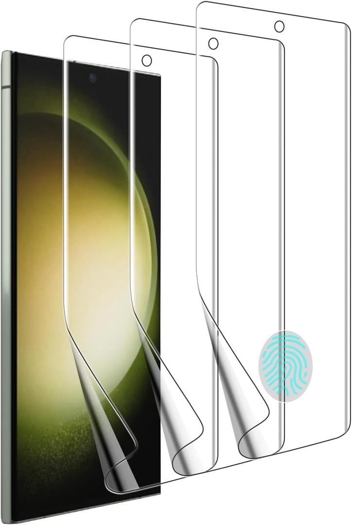 (3 Pack Designed for Samsung Galaxy S23 Ultra 5G Screen Protector, Case Friendly, Bubble Free, High Definition Clear ShieldEasy Installation (TPU)