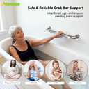 Brushed Nickel Grab Bar 16/24/36/40 Inch Bundle, iHansee Set of 4 Bathroom Grab Bars w/Anti-Slip Knurled Grip, Stainless Steel Safety Handrail for Home & Commercial, Wall Mounted Handicap Shower Bars