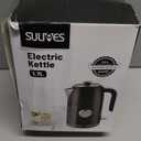 PUKOMC Electric Kettle, 1.7L Stainless Steel Tea Kettle with Temperature Gauge, 1500W Water Boiler with LED Light, BPA-Free, Auto Shut-Off and Boil-Dry Protection (Black)