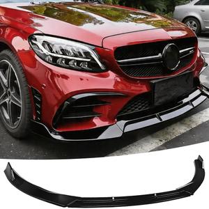 NEESPOC Front Bumper Lip Splitter Spoiler Fit for Mercedes Benz C Class W205 (for AMG Line Model only) 2019-2022 C300/ C43 Accessories Air Chin Body Kit (Gloss Black)