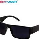 Men's Black Super Dark Lens Gangster Sunglasses Cholo Glasses - Flat Top Shades (Black)