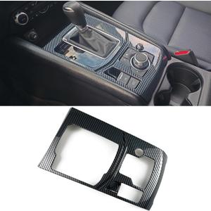 for Mazda CX-5 CX5 2017-2025 Accessories Car Center Console Gear Panel Cover Gear Shift Knob Trim Frame Interior Auto Shift Lever Panel Decorate Covers (ABS Carbon Fiber Color Sport Style)