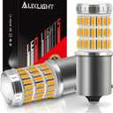 AUXLIGHT 1156 BA15S 1003 1141 7506 1156A LED Bulbs Amber Yellow, Ultra Bright 60-SMD LED Replacement for Blinker Lights, Turn Signal/Parking or Running Lights, Brake/Tail Lights (Pack of 2)