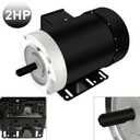 2HP Electric Motor 3450 RPM General Purpose Three Phase Motor 230V/460V 56C Frame 5/8" Shaft Diameter CW/CCW Rolled Steel Shell 60 HZ TEFC