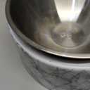 SuperDesign Mess Free 15 Slanted Bowl for Dogs and Cats, Tilted Angle Bulldog Bowl Dog Feeder, Non-Skid & Non-Spill, Easier to Reach Food L/2 Cup Marble Pattern