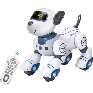 Zreswap Remote Control Robot Dog Toy: Programmable Robotic Puppy for Kids Smart Interactive Robot Pet Dog Dancing Singing Stunt Animal Toy for Toddler Toys 3-8 Year Gift