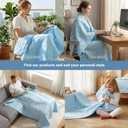 SheRest Lightweight & Breathable Summer Throw Blanket for the AC Room, Couch, or Nap Time, Soft and Portable Cooling Blanket for Hot Sleepers and Night Sweats (Blue, Twin)