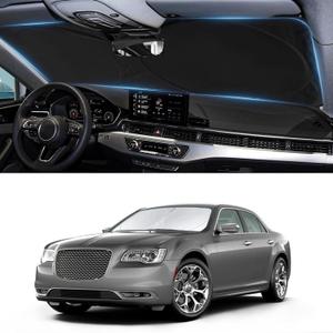 Sunshade for Chrysler 300 Windshield Sun Shade for Chrysler 300 300C 2011-2023 2024 2025 Car Accessories Foldable Front Window Shield Cover Sun Visor Protector 2 Layers Block UV Rays Heat with Pouch