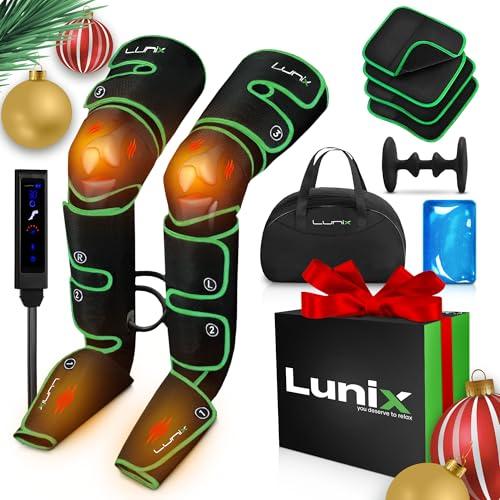 Lunix LX10 Foot, Calf, Leg Air Compression Massager Machine, Cordless and Rechargeable Thigh and Knee Boots Device with Heat for Circulation, Recovery, and Pain Relief, Green