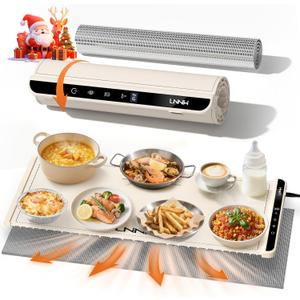 Extra Large Food Warming Mat with Heat-Resistant Pad, 36X15 Inch, 6 Temperature & 6 Timer Settings, Child Lock Safety, Fits More Dishes for Family Dinners and Parties