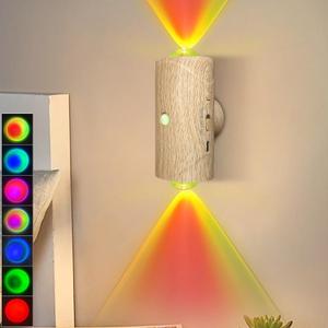 FlyonSea Motion Sensor Night Light, Wireless Motion Sensor Night Light, Rechargeable Stair Lights Lndoor, Apply to Hallway, Stairway, Bathroom, Bedroom, Kitchen Wall Deco (Rotundity)