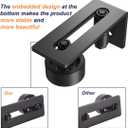 SMARTSTANDARD Sliding Barn Door Floor Guide for Bottom Adjustable Roller - 8 Setup Options for DIYers - Flush Design Bottom Flat Barn Door Floor Guide Stay Roller (Black) 1PCS