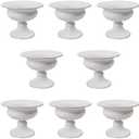 QUTUNI 8Pcs Metal Flower Vase, 4.72in Height Gold Wedding Centerpiece Indoor Table Decoration Centrepiece Flower Arrangement Planter for Birthday Wedding Home Decoration (White)