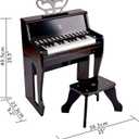 Hape Learn with Lights Black Piano with Stool, Miniature