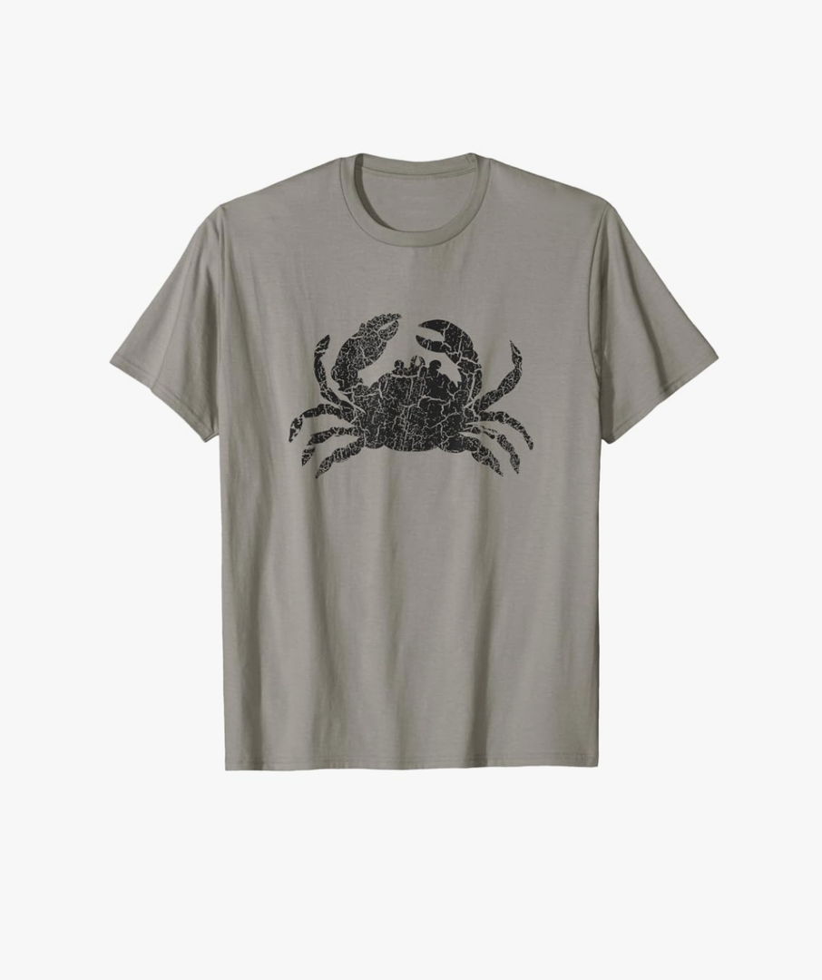 Crab Distressed Print - Vintage Crab T-Shirt
,XL