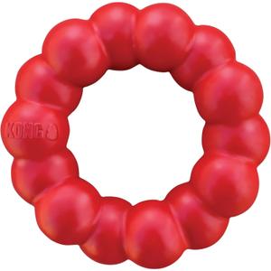 KONG Ring - Natural Rubber Ring Toy for Healthy Chewing Habits - Chew Toy Supports Dog Dental Health - Dog Toy Supports Instincts During Playtime - for Small Dogs (Small (Pack of 1))
