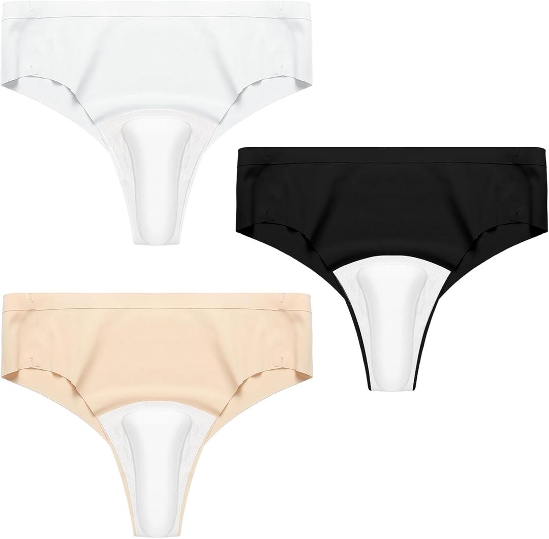 3 Pcs Feminine Line Concealer Underwear Women Concealing Cover Proof Thong Prevent Seamless No Show Invisible Underwear