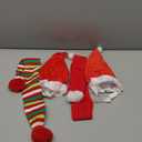 Frienda 4 Pcs Christmas Santa Hat 2 Adjustable Dog Christmas Outfit Costume Hat and 2 Knit Red Scarf Winter Pet Accessory for  Large Dog(Large)