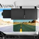 Ploreway Visor Extension for Car Visor, Polarized Sun Visor Extender with Zipper, One Pull Down Sunshade & One Side Shade Sun Block Piece for Protection from Sun Glare UV Rays, Universal for Most Cars