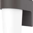 HALO FE 1-Light Bronze LED Outdoor Lantern Sconce with Dusk to Dawn