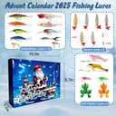Fishing Lure Advent Calendar 2025, 24pcs Fishing Tackle Kit Advent Calendars for Boys, 24 Days Christmas Countdown Gifts for Teens, Adults, Girls, Dad
