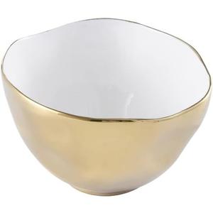 Pampa Bay Moonlight Tarnish Free Medium Porcelain Serving Bowl with Gold Titanium