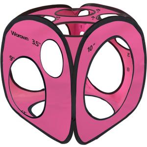 Worown 14 Sizes Balloon Sizer Cube Box, Red Collapsible Balloon Measurement Tool, 14 Holes Balloons Sizing Box for Party Decoration, Ideal for Balloons Arches & Columns, No Assembly Needed