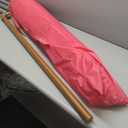AMMSUN 7.5ft Hula Thatched Tiki Patio Beach Umbrella Hawaiian Style 10 Ribs UPF 50+ with Tilt Carry Bag for Outdoor Tiki Bar, Tropical Palapa, Patio Garden Beach Pool Backyard (Hot Pink)