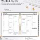 2026 Planner, Weekly and Monthly Calendar Planner from January 2026 - December 2026, 8.5" x 11" Hardcover Leather Hourly Appointment Book with Tabs, Spiral Daily Planners for College School Work Home, Black (A4)