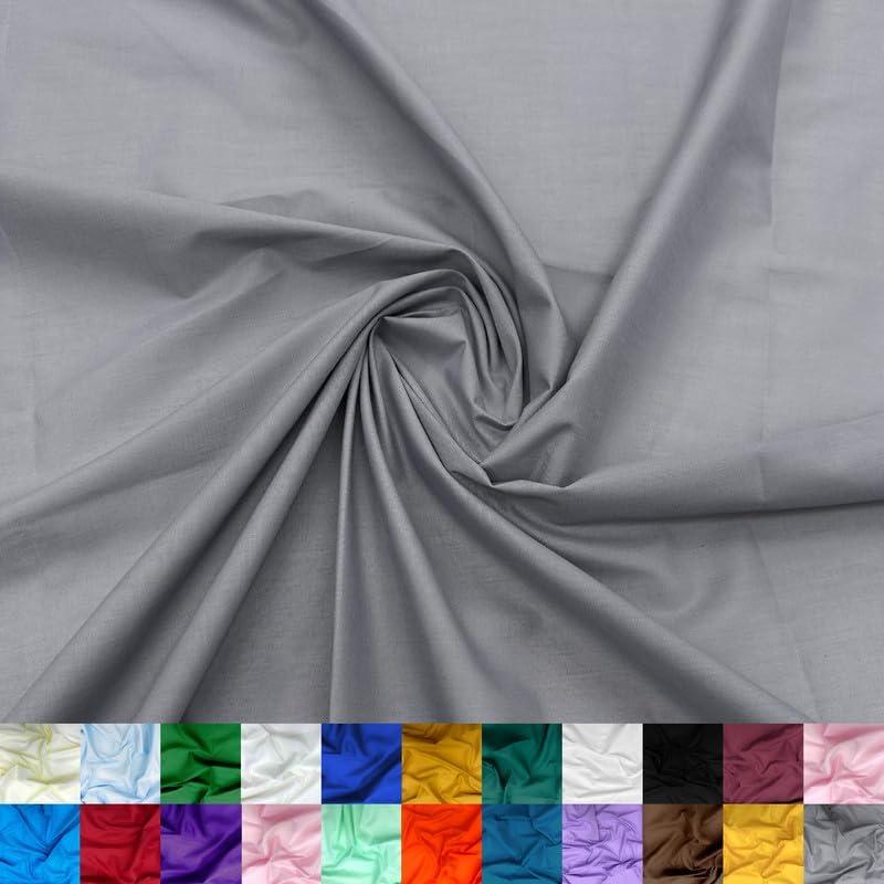 Ice Fabrics Cotton Polyester Broadcloth Fabric by The Yard - 60" Wide Soft & Breathable Broadcloth Fabric for Sewing - Perfect for Apparel, Bedding, Curtains and More - Silver - 3 Yards