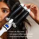 BONDIBOOST Wave Wand Hair Curling Iron Wand [32 mm], 1.25 Inch Ceramic Tourmaline Triple Extra Large Barrels + Long Lasting, Natural Looking Waves + Instant Heat Up for Fast Styling