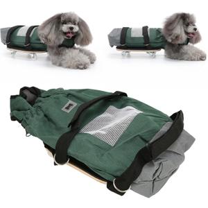Pssopp Pet Wheelchair, Breathable Laminated Wood Panel Dog Walking Scooter with Oxford Outdoor Traction Bag for Paralyzed Pets M(Suitable for 46kg/8.813.2lb)