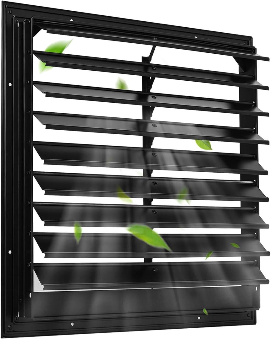 AIWFL 18 Inch Aluminum Automatic Exhaust Shutter Louver Vent, Automatic Gravity Shutter Louver Vent for Home Attics, Workshops, Barn, Greenhouse