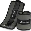 ProsourceFit Ankle/Wrist and Arm/Leg Weights Set of 2, Adjustable Strap 1 lb-5 lb, Adjustable Weight 15 lb, 10 lb, 7 lb for Men and Women (Grey, 2LB)