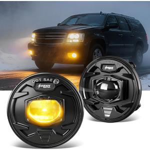 Yellow LED Fog Lights for 2007-2013 Chevy Avalanche/Suburban/GMC Acadia/Ford Escape/ 07-14 GMC Yukon/Tahoe/Mustang/ 08-10 Pontiac/Explorer/ 10-13 Camaro/ 15-19 Colorado/Silverado Accessories