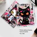 Cat Posters Graffiti Wall Art Canvas Prints,Funny Bathroom Art Decor Girls Bedroom Anime Wall Decor Set of 4 (8"x10",Unframed).