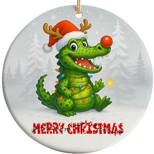 3pcs 2025 Christmas Ornament Alligator Ornament, Unique Wildlife Holiday Tree Decoration, Reptile Lover Keepsake Gift