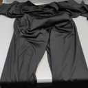 LalaLin Sexy 3/4 Sleeve Jumpsuit for Women V Neck High Waisted Long Wide Leg Pant Button Down Party Romper with Belt (Large)