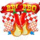 BBQ Balloons Summer Baby Q I Do BBQ Decorations Spicy Bottle Pig Balloons Picnic BBQ Cookout Themed Decor For Baby Q Baby Shower Hibachi Party Backyard Party BBQ Baby Shower Decorations Supplies